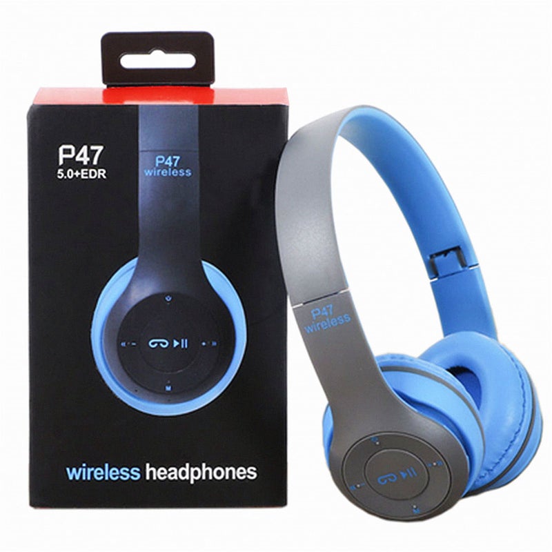 Headphones wireless blue tooth P47 earphone Foldable headset for mobile phone or computer audifonos AUX line TF card - Image 1